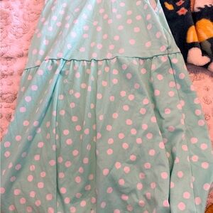 Polka Dot Kids Dress - Blue and Pink